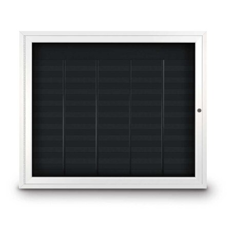 United Visual Products Outdoor Enclosed Combo Board, 72"x36", Satin Frame/Black Porc & Cork UVCB7236OD-BLKPORC-CORK